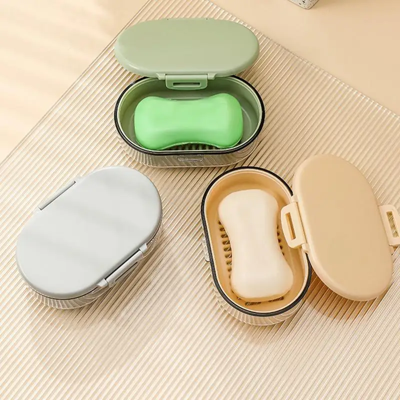 

Travel Soap Case oap Container For Traveling Soap Case With Lid Shower Soap Box Tray with Silicone Sealing Ring bar holder