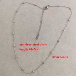 Elegant Virgin Mary Pendant Necklace | Stainless Steel Pearl Beaded Choker in Gold and Rainbow Tones (Y0007 Silver Chain)