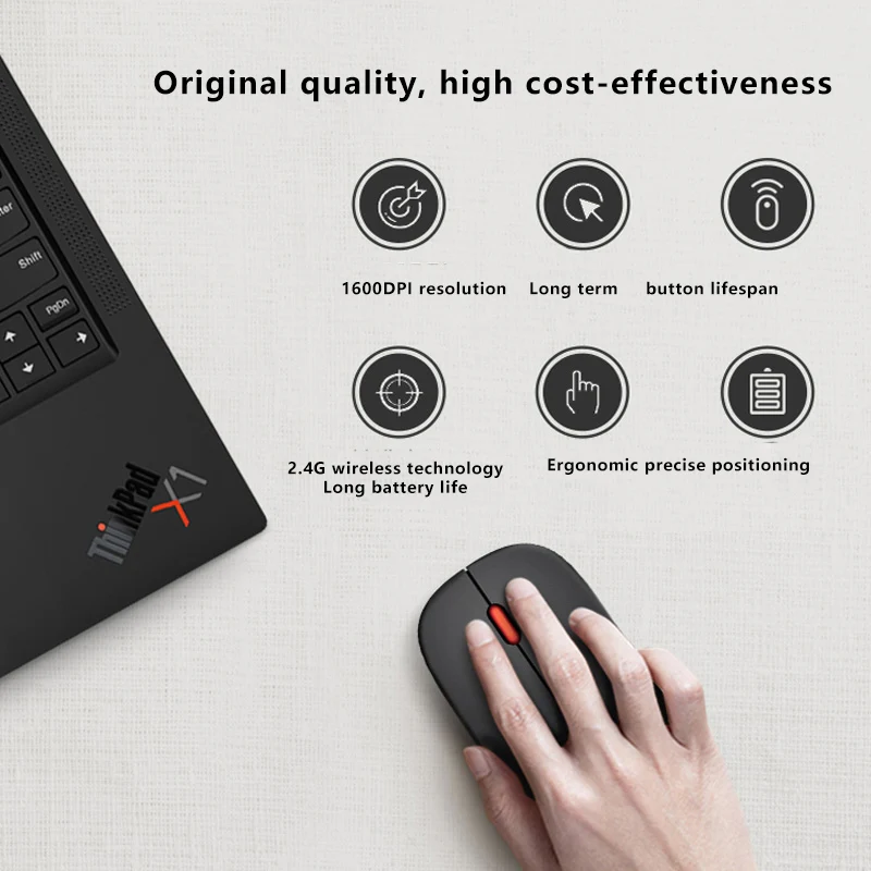 Mouse Lenovo Thinkplus M80 Wireless Mouse Bluetooth Office Black