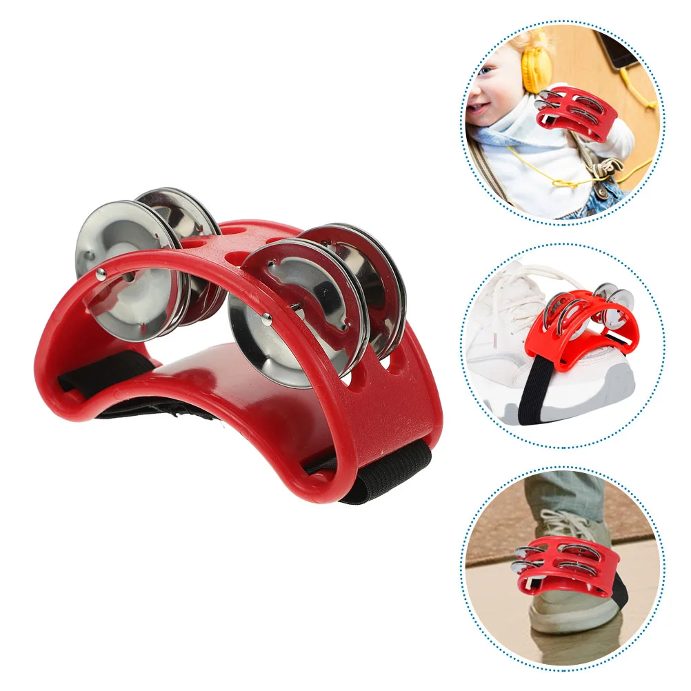 

2 Pcs Double Row Footbell Music Instrument Tambourine Props Instruments Nylon Shaking