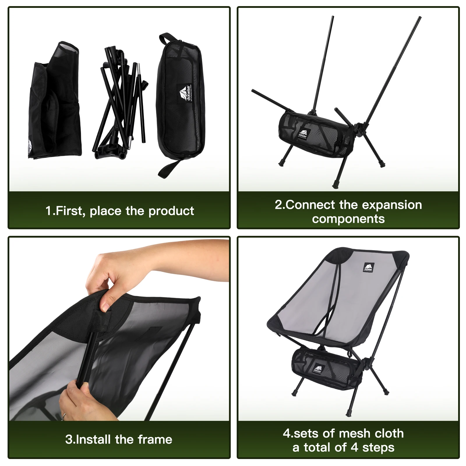 Breathable Chair Moon Chair Outdoor Camping Fishing Mesh 7075 Aluminum Alloy