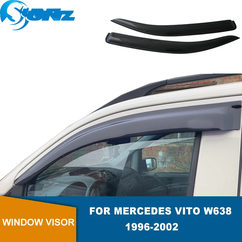 

Side Window Deflectors For Mercedes Vito W638 1996 1997 1998 1999 2000 2001 2002 2pcs Weathershields Door Visor Sun Rain Guards