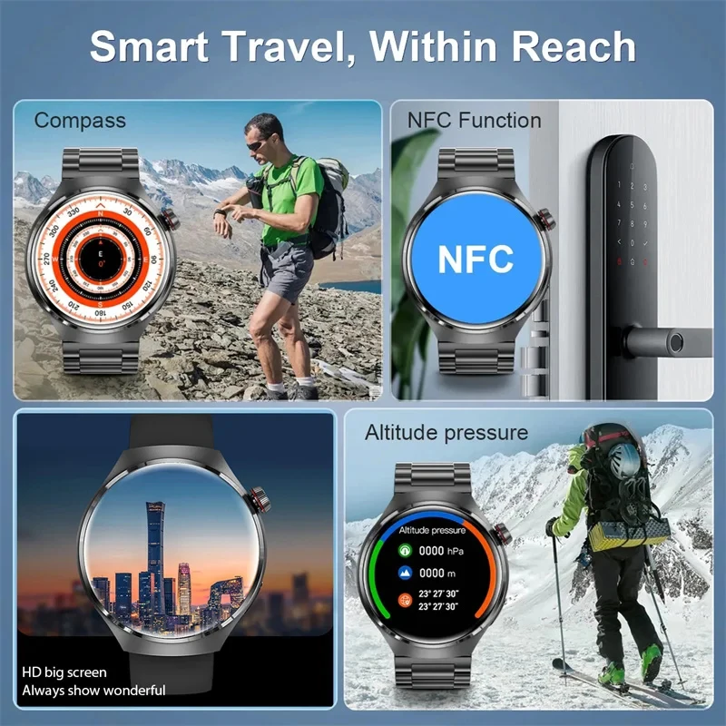 Smart Watch For HUAWEI GT4Pro GPS NFC Smart Watch Men Watch 4 Pro 360*360 AMOLED Screen Heart Rate Bluetooth Call Waterproof Man Smartwatch