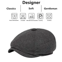 Retro Newsboy Caps Men British Painters Hats Autumn Winter Berets Herringbone Flat Cap Hip Hop Berets 6
