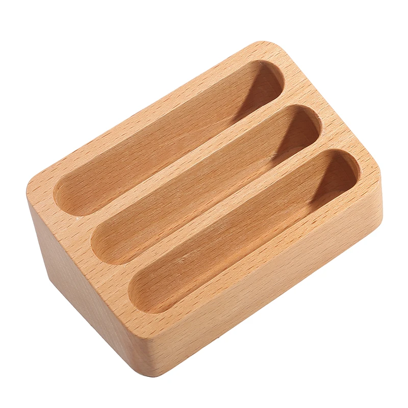 Solid Wood Desktop Business Card Display Stand Memo Holder Storage Box Beech Wood Card Organizer For Office card display stand desk card holder card holder
