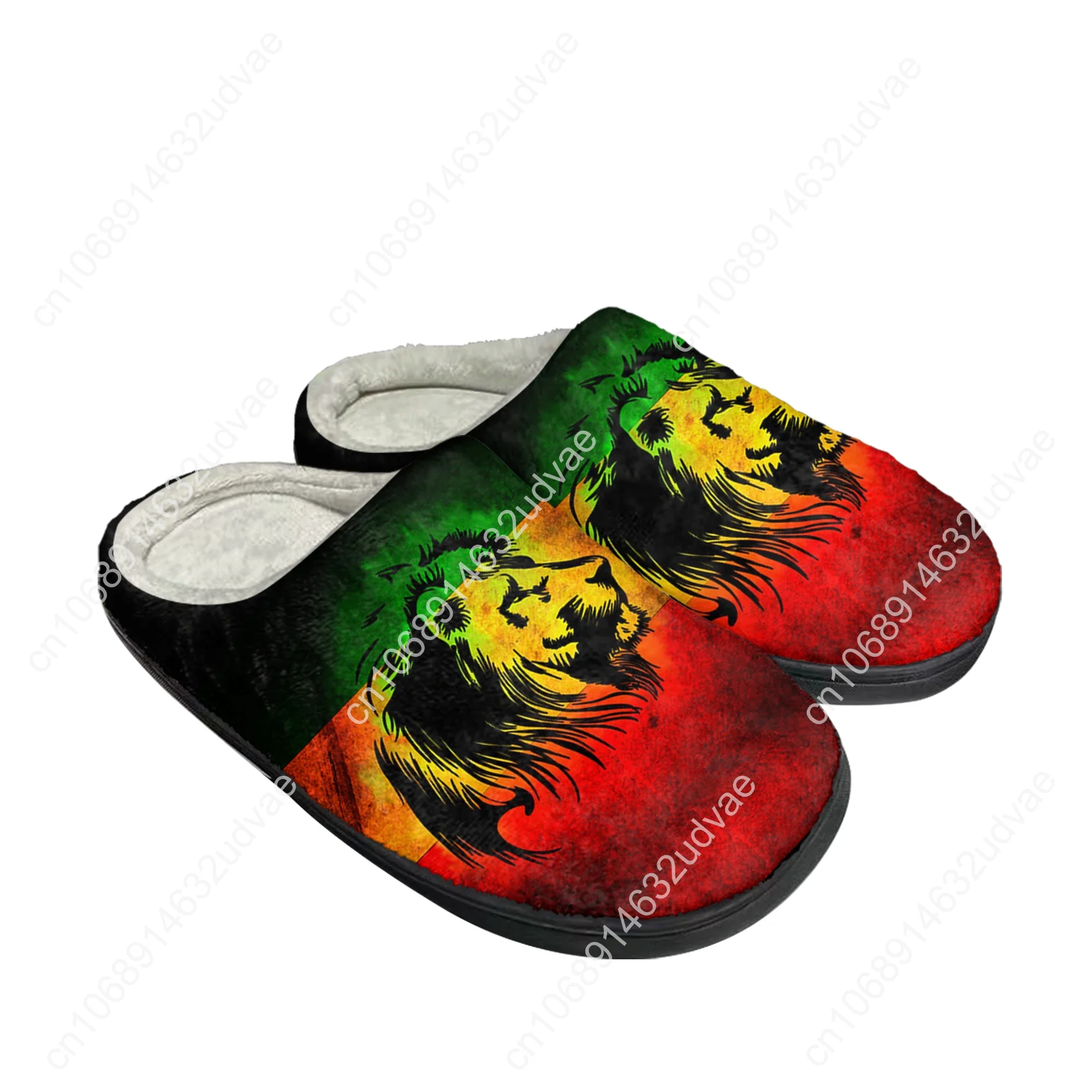 Reggae Rastafarian Rasta Rastafari Lion Of Judah Home Cotton Custom Slippers Mens Womens Sandals Plush Casual Keep Warm Shoes