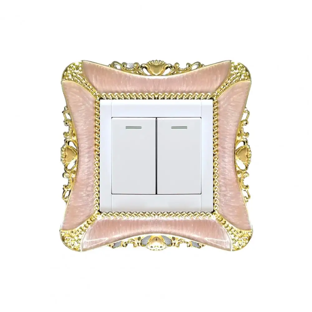 Description Picture 6 of itemWall sticker switch stickergold and silver light switch cover single and double surround socket border rose edge home decoratio