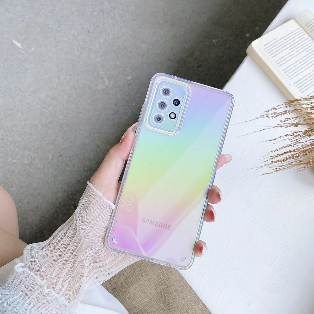Coque transparente de luxe Graient pour Samsung Galaxy A55 A35 A25 A15 A24 A73 A23 A53 A13 A33 A54 A34 A14 A52 A72 A51 A71 coque rigide_voghion.com