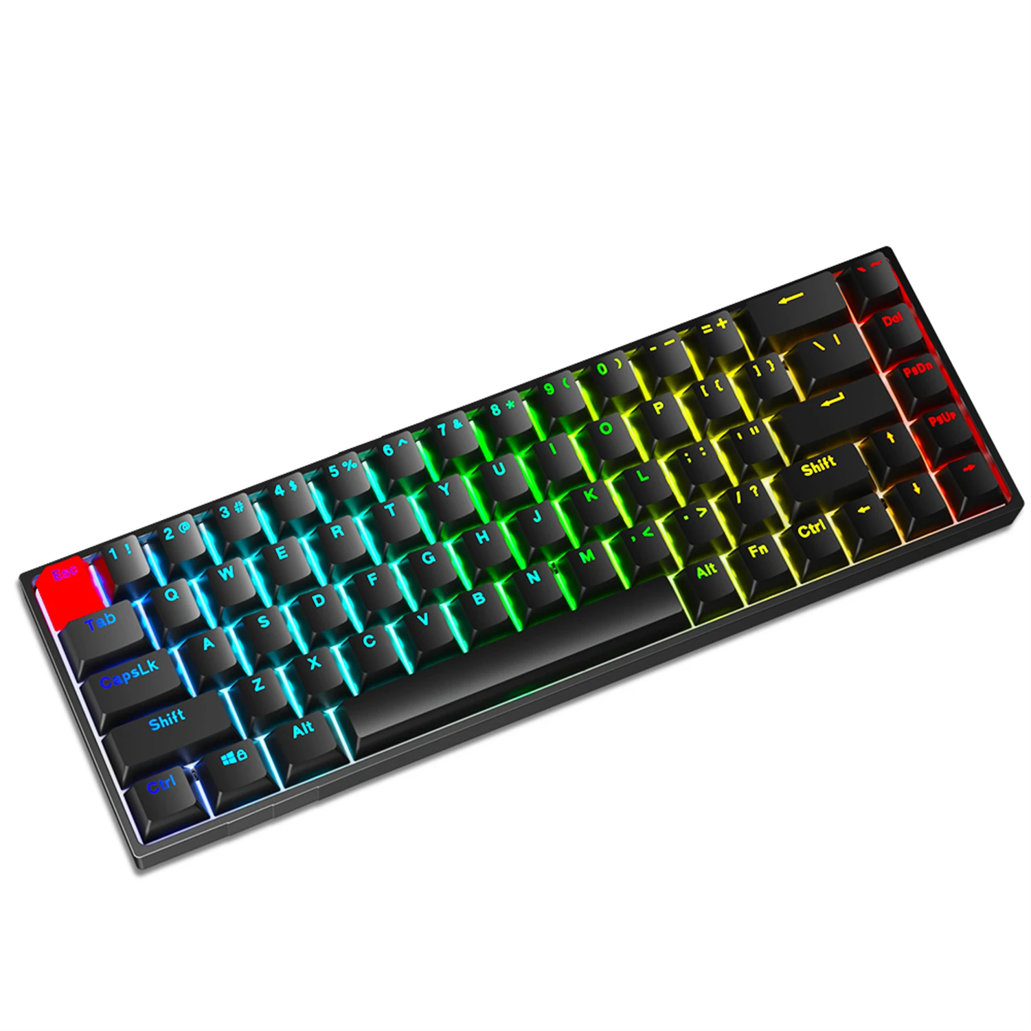

SOLAKAKA F3068 65% Mechanical Gaming Keyboard Hot Swap RGB Backlit Dual Modes USB Type-C/Bluetooth 5.0 Wireless PBT Keycaps