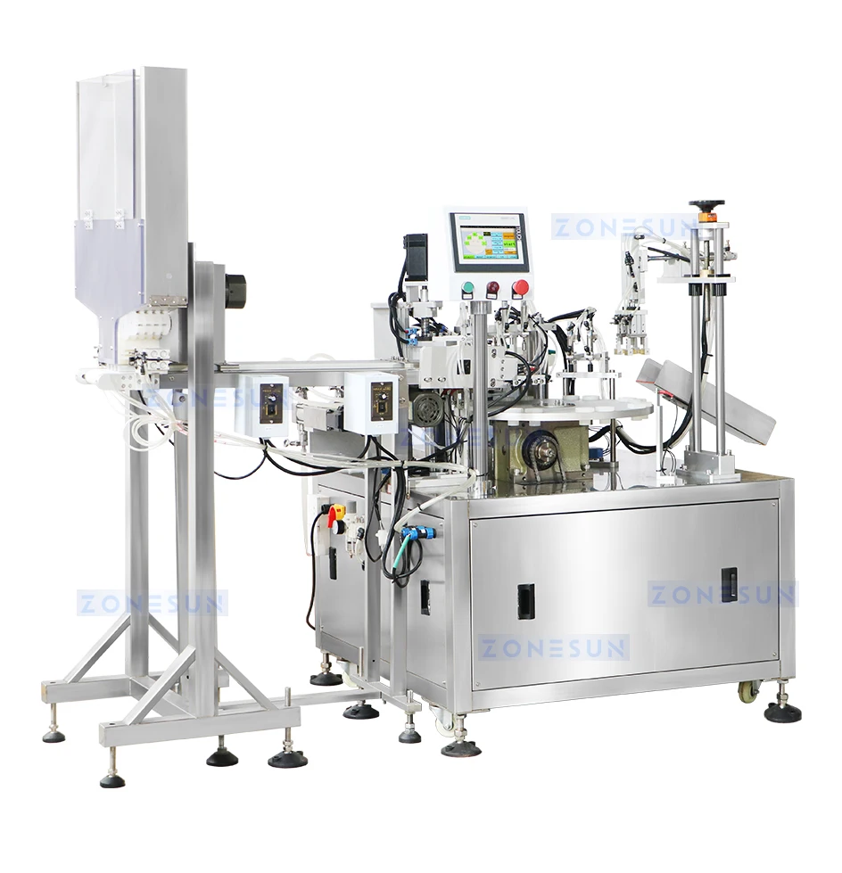 ZONESUN ZS-AFC17 Automatic 2 Nozzles Liquid Ceramic Pump Filling Capping Machine