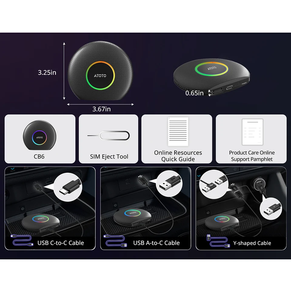 ATOTO Car AI Box Ring Kit Smart Android System Wireless