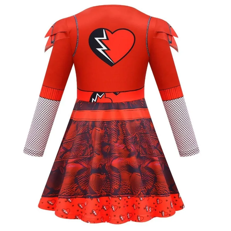 D-Descendants 4 Halloween Kylie Cantrall Red Cosplay Costume The Rise of Red Wonderland Starlight Heirs Chloe Dress Up Fancy Wig