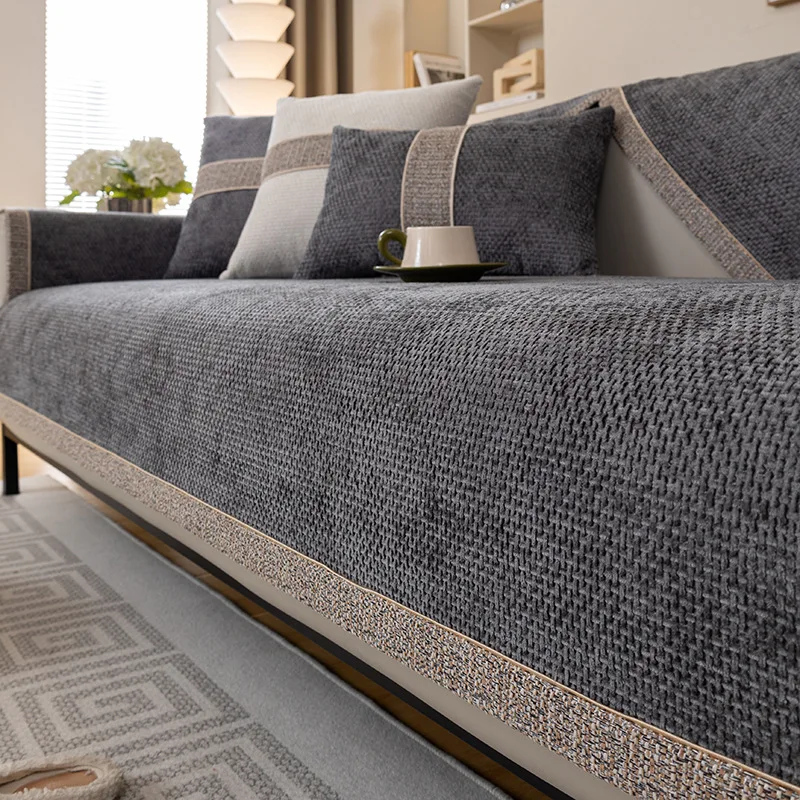 New 2024 Linen Sofa Cushion for All Seasons Universal Non-slip Sofa Cover Towel Cover Backrest Cover Cloth Towel Woven Cotton 6