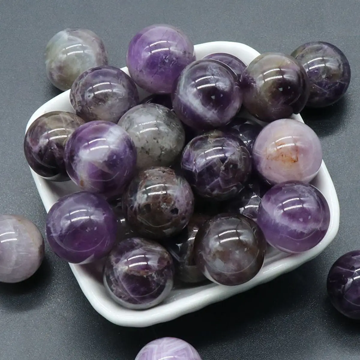 thumbnail image 1 of Cuentas redondas de labradorita de 20 mm para hacer joyas por uno mismo, sin agujeros perforados, sueltas, con energía curativa, bonitas bolas de cristal de piedra, 1 of 5