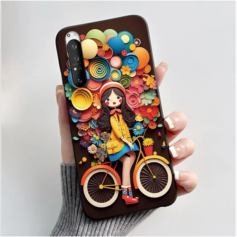 Luxury Cute Cat & Love Rabbit Black Silicone Soft Phone Case
