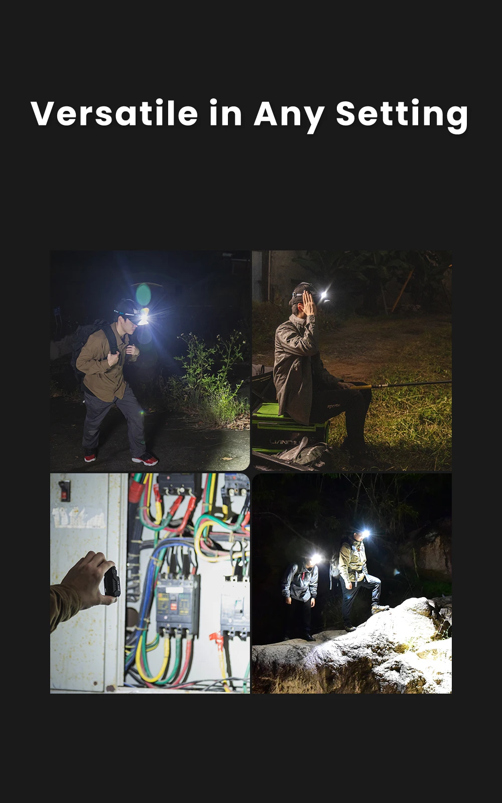 WUBEN E7 Best Rechargeable Headlamp 1800 lumens Include One 26650 Battery-Green