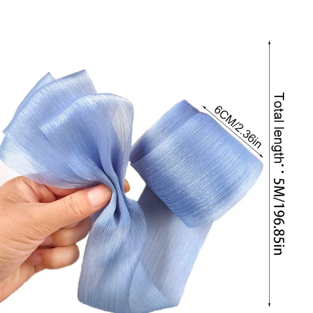 Polyester Pleated Chiffon Ribbon for DIY Crafts and Wedding Decor