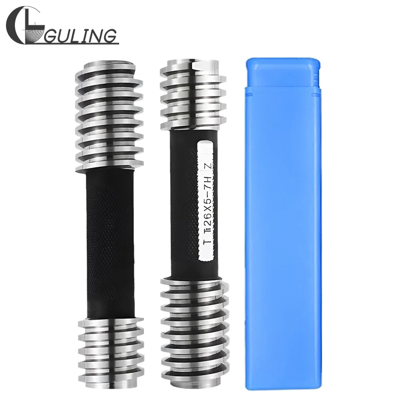 GULING 7H Tr 타입 사다리꼴 나사 플러그 게이지 측정 도구 Tr8-Tr30 고품질 GO 및 NOGO Tr8 10 12 14 16 18 20 22 24 26 28 30
