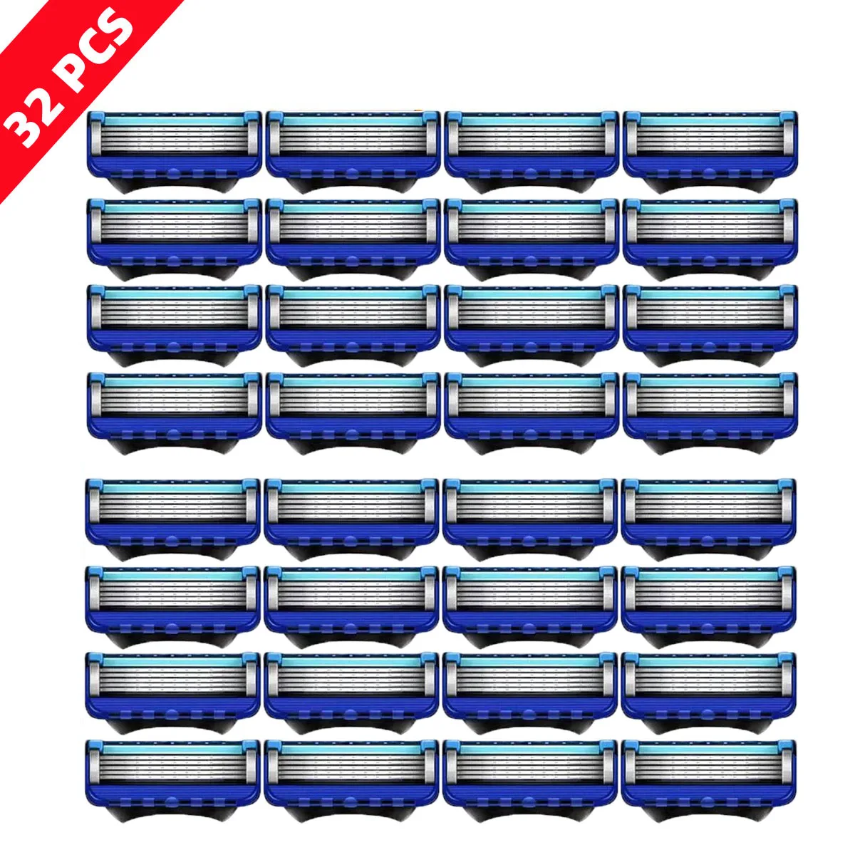 4-48PCS 남성용 수동 면도기 칼 홀더가없는 5 레이어 블레이드 스테인레스 스틸 면도날 피부 손상 없음 올드 스타일 면도기