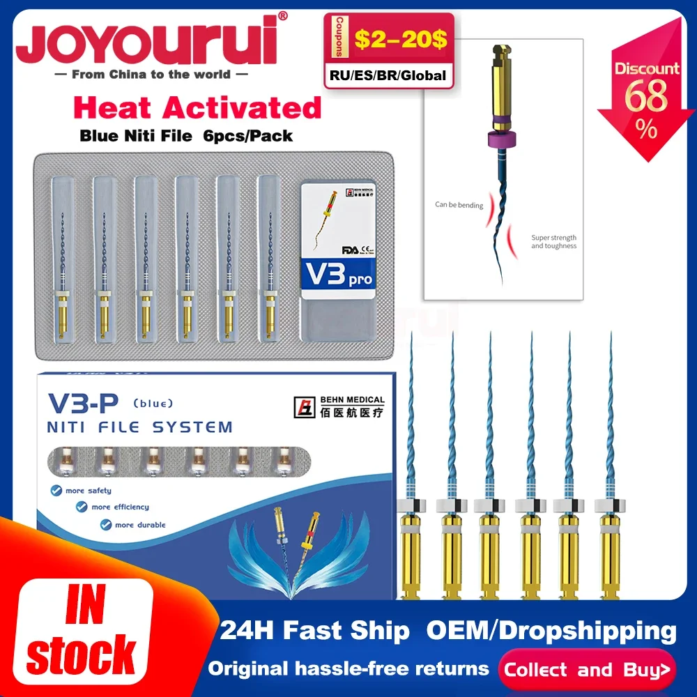 

Dental SX-F3 Blue Files Nitinol Rotary Universal Engine Endodontic Anti-Fatigue Constant Needle Dentistry Root Canal Material