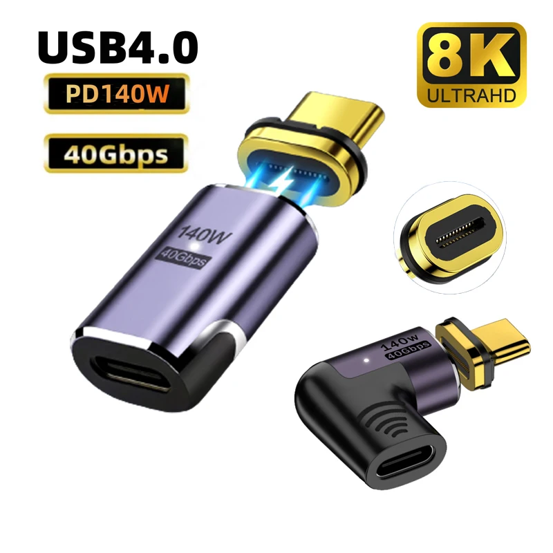 Adattatore USB-C Magnetico 140W - Ricarica Rapida, Trasferimento Dati 40Gbps, Video 8K - Foto 6
