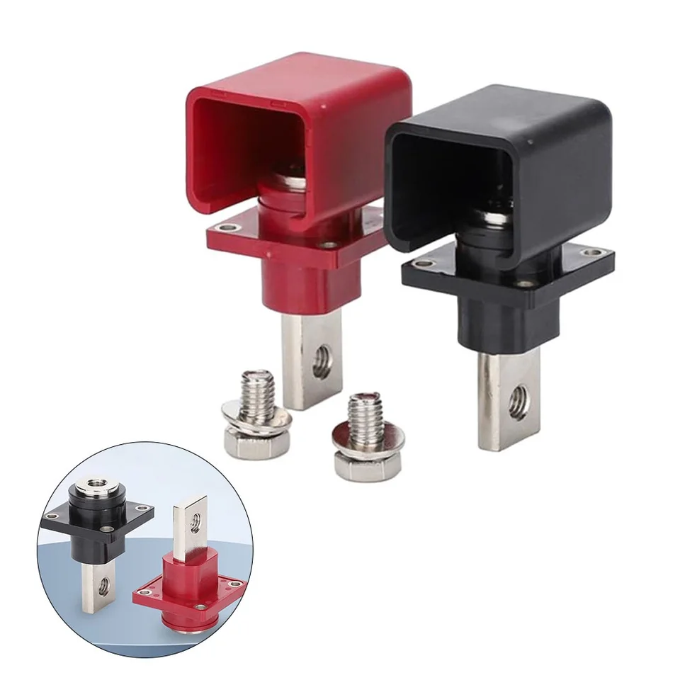 2PCS 200A Battery Connector, All Copper Lithium Battery Energy Storage Terminal Llithium Battery Terminal, For Car, Caravan, Boat