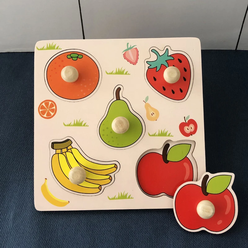 

Kids Hand Grab Board Baby Learning Toys for Children Montessori Wooden Puzzle Toys Tangram Jigsaw for Kids Early Educational Toy