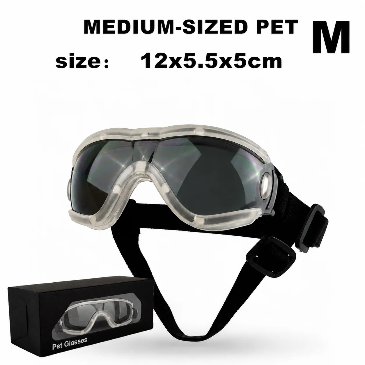 UV Protective Dog Goggles with Dual Strap & Individual Packaging - Ideal Outdoor Travel Photo Props