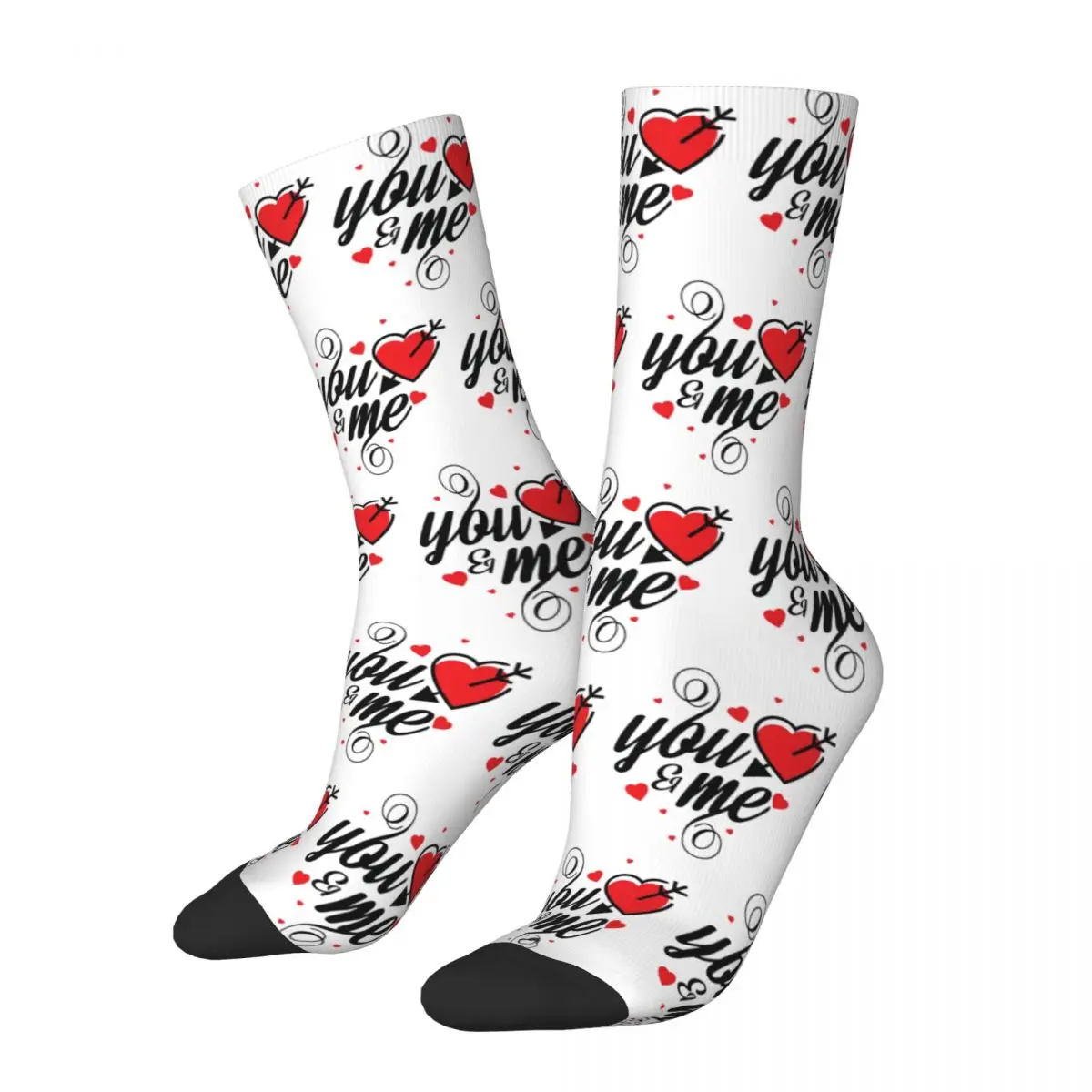 

You And Me I Love You Socks Harajuku Sweat Absorbing Stockings All Season Long Socks Accessories for Man's Woman's Gifts