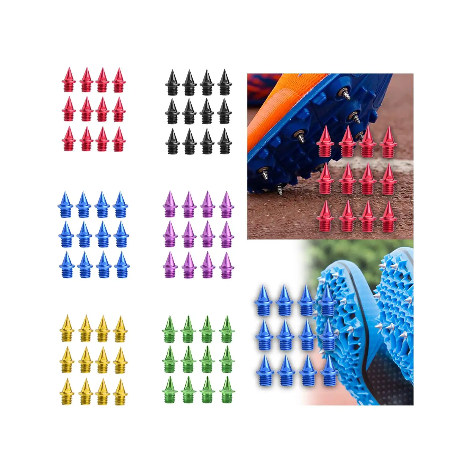 Running Spikes 12Pcs Track and Field Carbon Aluminum Alloy Track Shoe Spikes for Cross Country Exams Sprint Sports Short Running