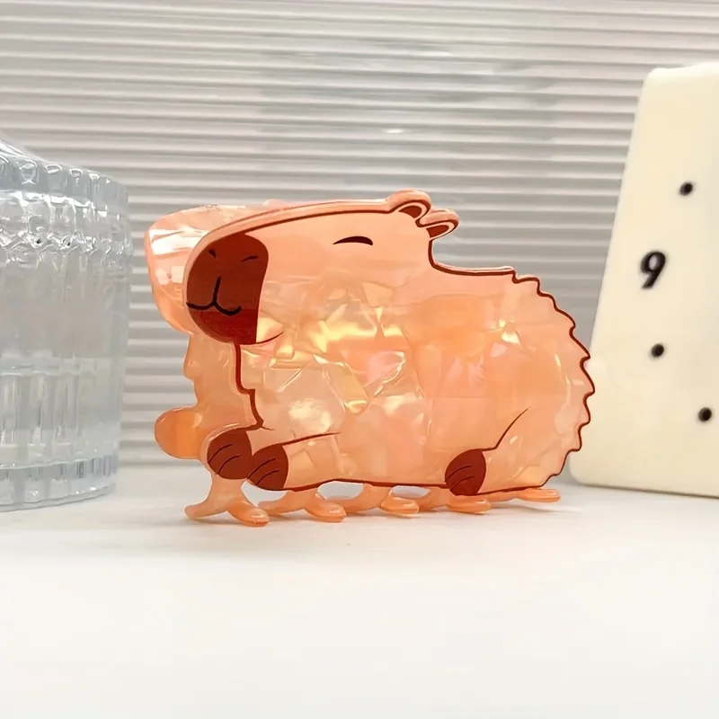 Bohemian Capybara Hair Claw Clip, Large Non-Slip Animal Print Ponytail Holder with Vibrant Colors for Women Daily Festive Gift