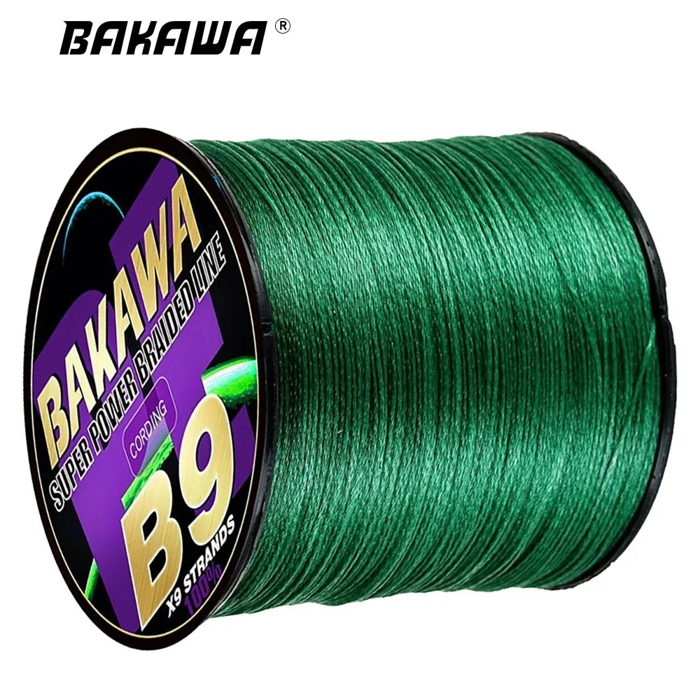 

Полиэтиленовая плетеная рыболовная леска BAKAWA, 9 нитей, разноцветная Зеленая Леска, 500 м, 300 м, 1000 м, японская гладкая леска для морской рыбалки