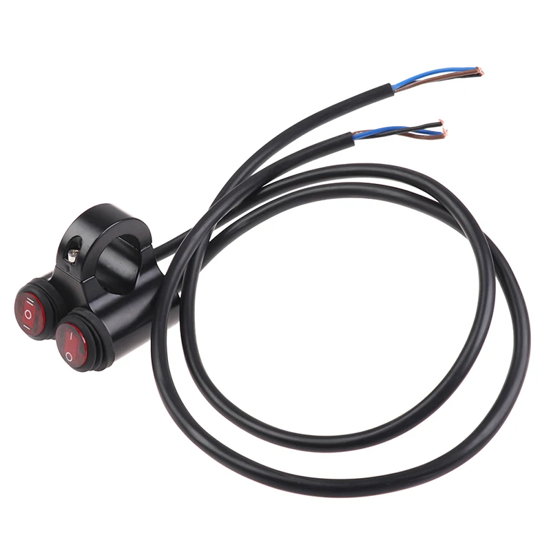 오토바이 핸들 바 헤드라이트 안개등, 듀얼 온 오프 스위치, 12V, 7/8 인치, 22mm
