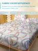 1 Simple modern Circles Geometry printed matte Fitted Sheet, bedroom printed bed cover, bedding (excluding pillowcases) 4