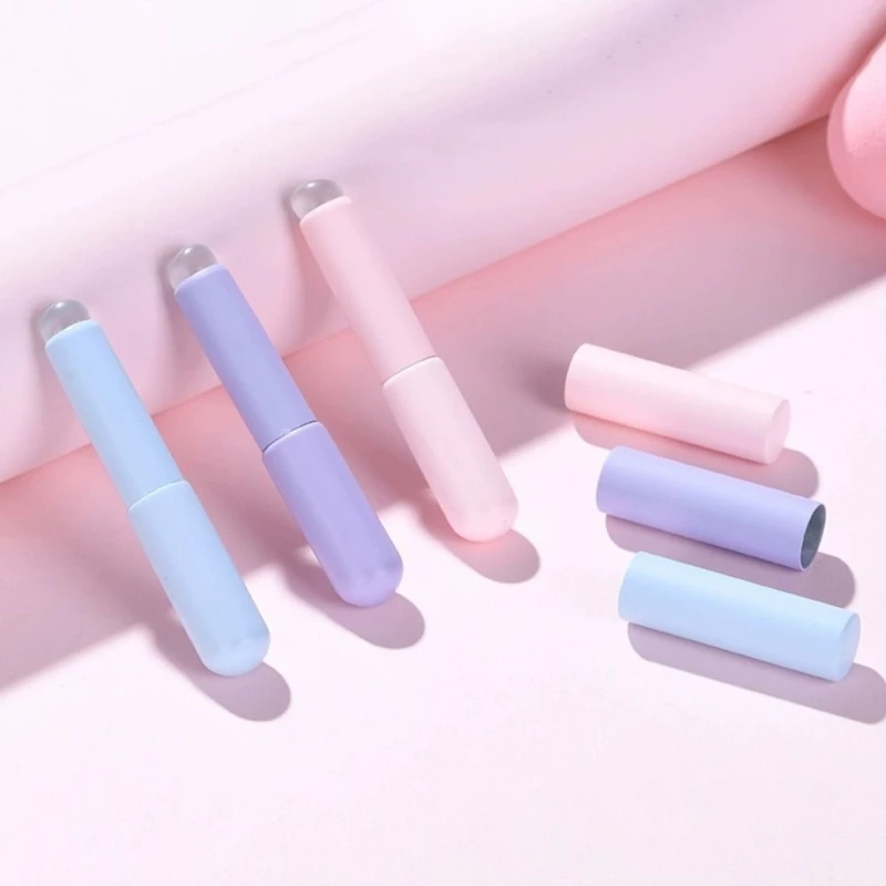 CNKESS Reusable Lip Brushes Multifunction Round Head Silicone Lipstick Brush Applicator Elastic Lip Gloss Makeup Brushes Woman 2
