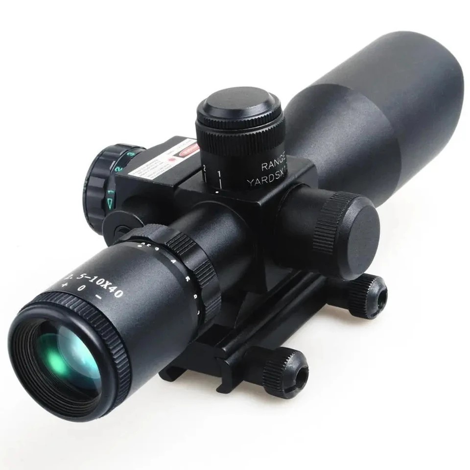 SPINA OPTICS HD 2.5-10X40 Red Green Dual Illuminated Mil-dot Rifle