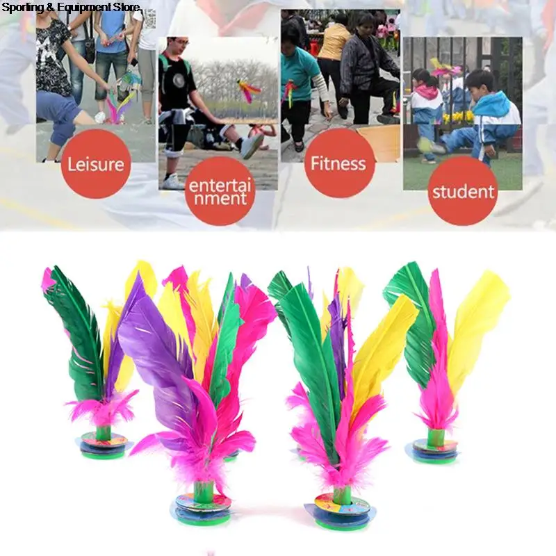 6 шт. перьевой воланчик красочные перья Китайский Jianzi спортивные уличные игрушки