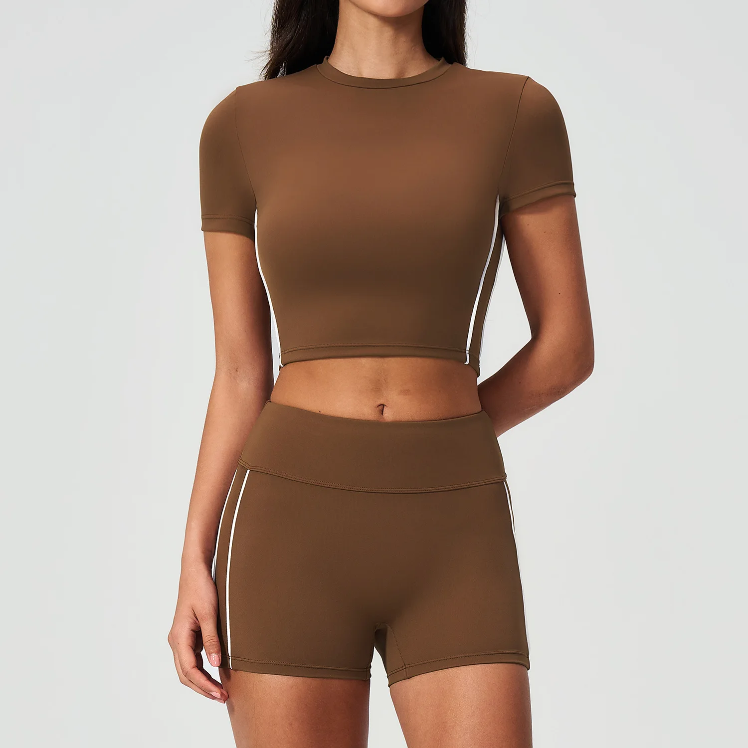 Yoga Sport Outfit For Woman Fitness Women's Two Pieces Short Pant Sets Suits Tracksuit Sportswear Woman Gym Yoga Workout Clothes 6
