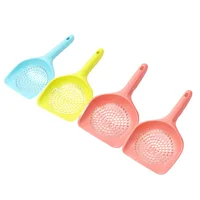 4Pcs Cat Litter Scoop Plastic Long Handle Pet Shovel Heavy Duty Waste Cleaner for Small Large Cat Pan Random Color