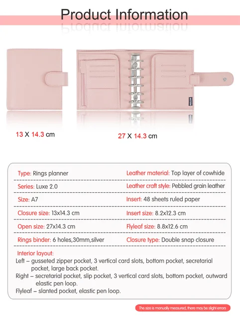 Moterm Companion Travel Journal Passport Size Notebook Genuine Pebbled  Grain Cowhide Organizer with Double Snap Closure