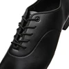 Diplip Men Latin Dance Shoes Modern Tango Salsa Leather Ballroom Shoes Square Heels Children Man Sneaker Jazz Back White Color 6