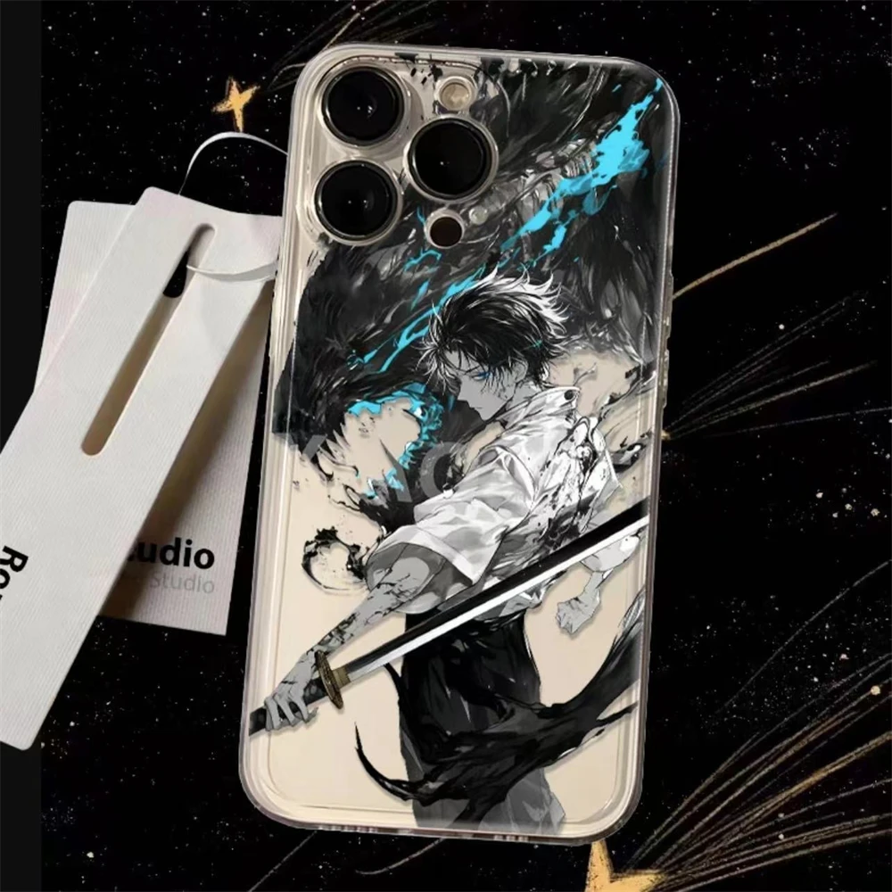 thumbnail image 1 of Funda de teléfono de Anime japonés Okkotsu Yuta Gojo para iPhone 16 15 14 13 12 11 Mini Pro Max X XR XSMax 7 8 Plus SE20 cubierta transparente, 1 of 4