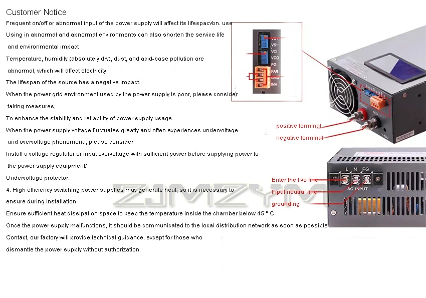 Description Picture 6 of item2000W High Power Switching Power Supply 24V 36V 48V Transformer Constant Voltage Current Digital Display Adjustable 220V/110V
