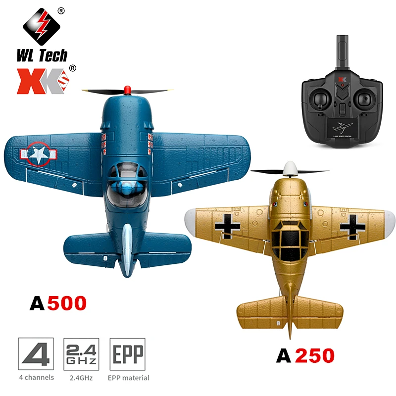 

WLtoys Fighter A500 RC Airplane Q-F4U Four Channel Machine A250 Drone Remote Controlled Aircraft 6G Mode Hunting Toys for Child