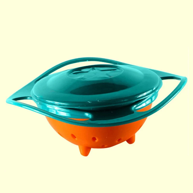 Rotary Feeding Bowl Baby Feeding Bowl Gyro Bowl 360 Degree Rotation Spill Resistant Feeding Dishes for Baby Training Children Spill-Proof