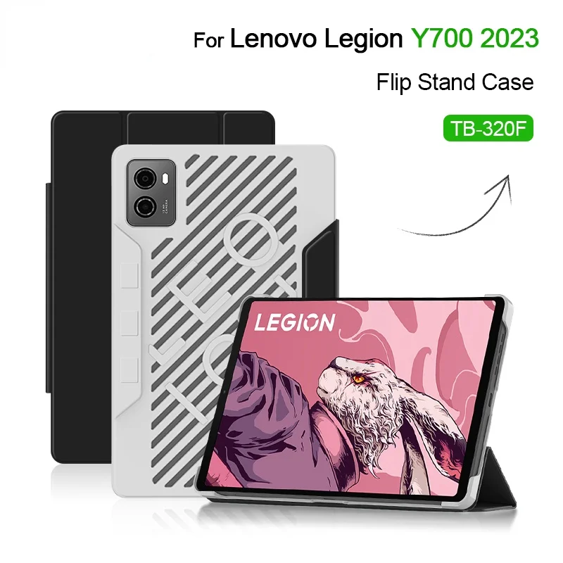 

For Lenovo LEGION Y700 2nd Gen 2023 8.8 Inch TB-320F Game Tablet Flip Stand Heat Dissipation Protective Cover Smart Case