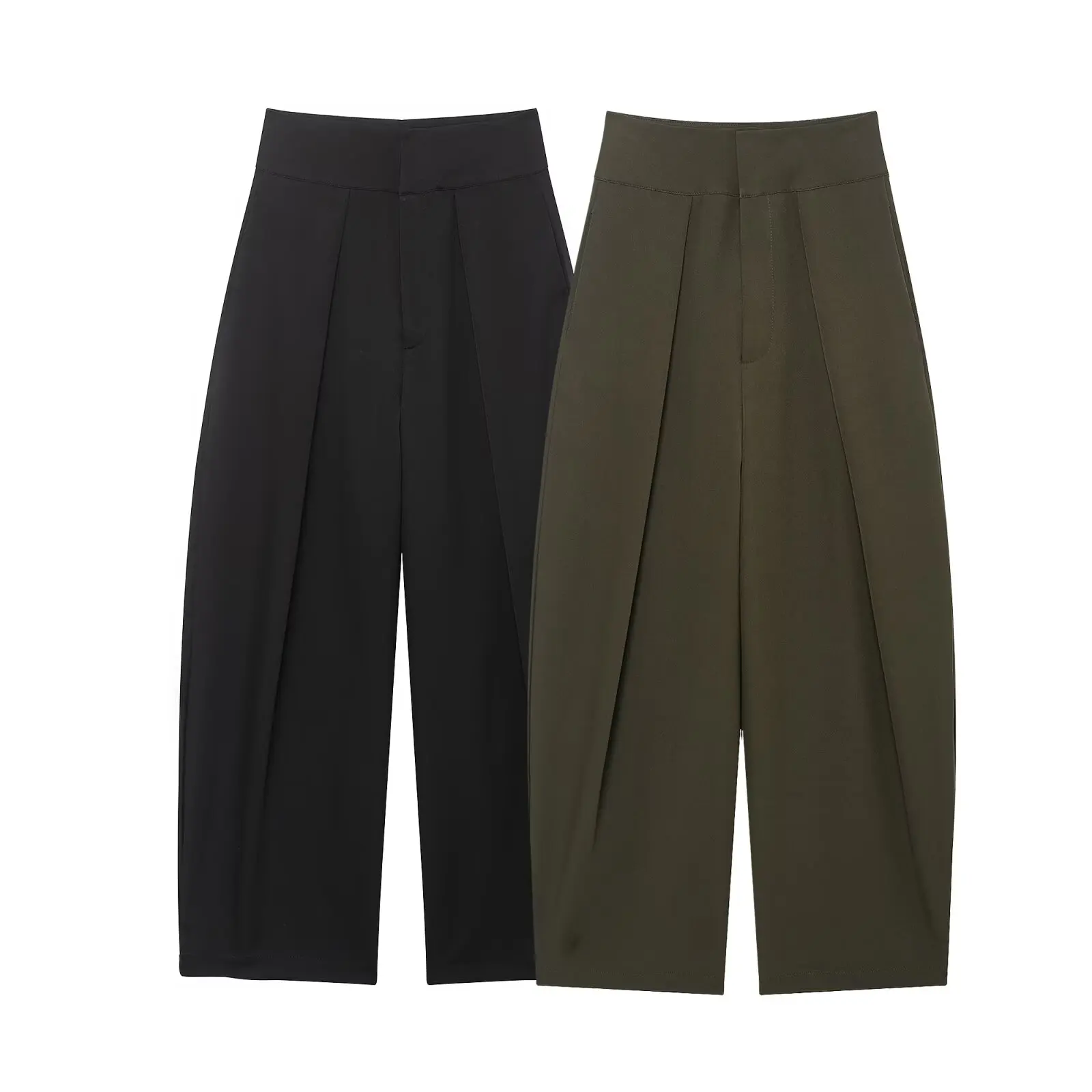 Casual Loose Pants Women High Waist Pleated Straight Long Wide Leg Trousers Female 2026 Spring Autumn Fashion Lady Bottoms ﻿