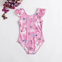 1-5Y Toddler Baby Girls Swimsuit One Piece Girls Swimwear Unicorn Children Swimwear Kids Beach Wear Girls Swimming Outfits 5