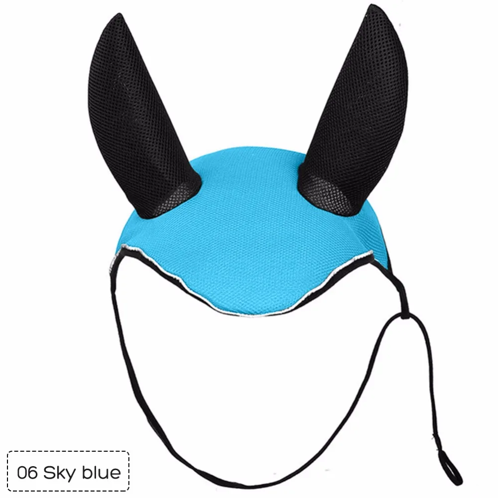 Horse Riding Breathable Meshed Horse Ear Cover Equestrian Horse Equipment Fly Mask Bonnet Net Ear Maks Protector #279730 5