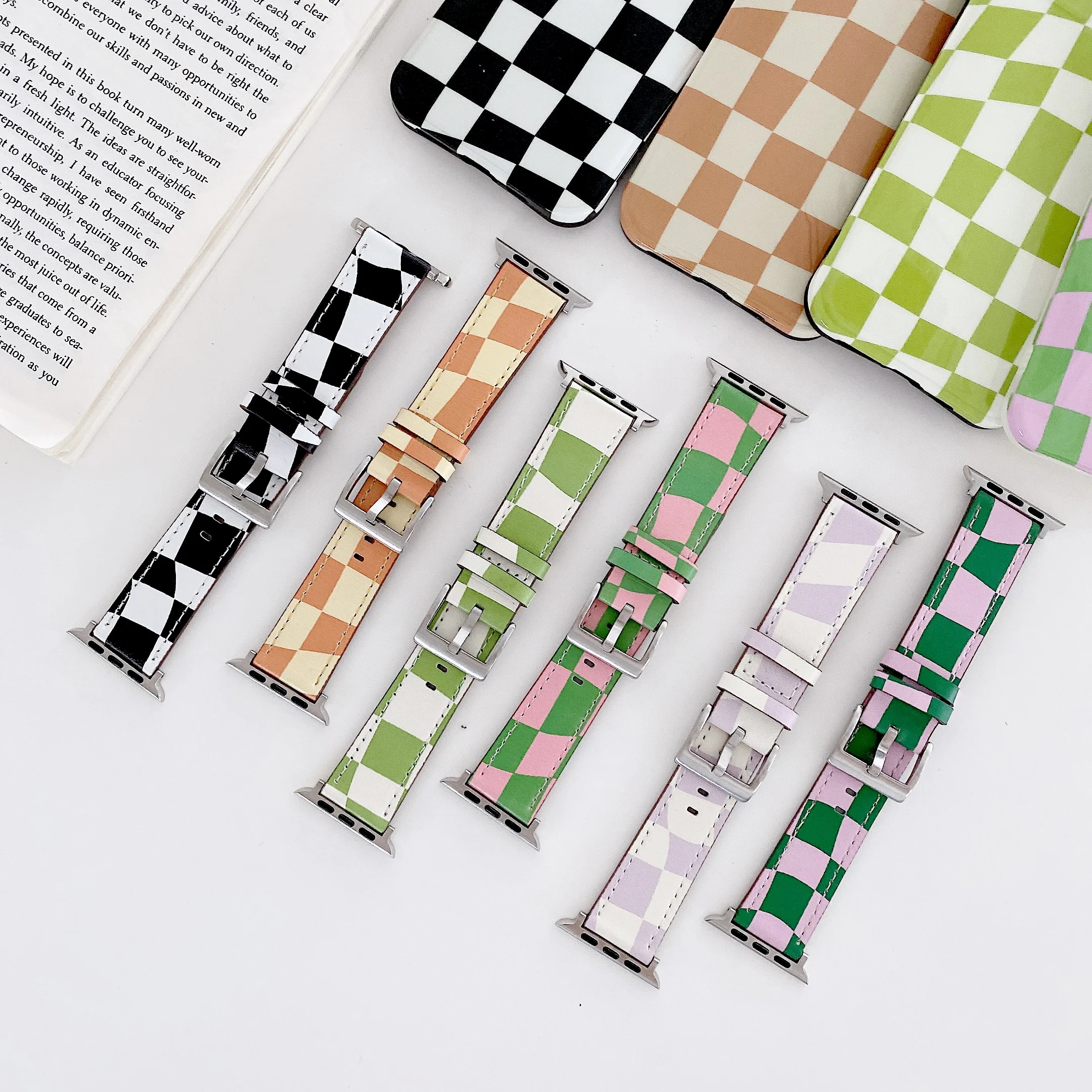 

Leather strap for Apple watch 6 5 4 3 se 44mm 42mm 40mm fashion watch wristband accessories for iWatch Ultra 49mm 8 7 45mm 41mm
